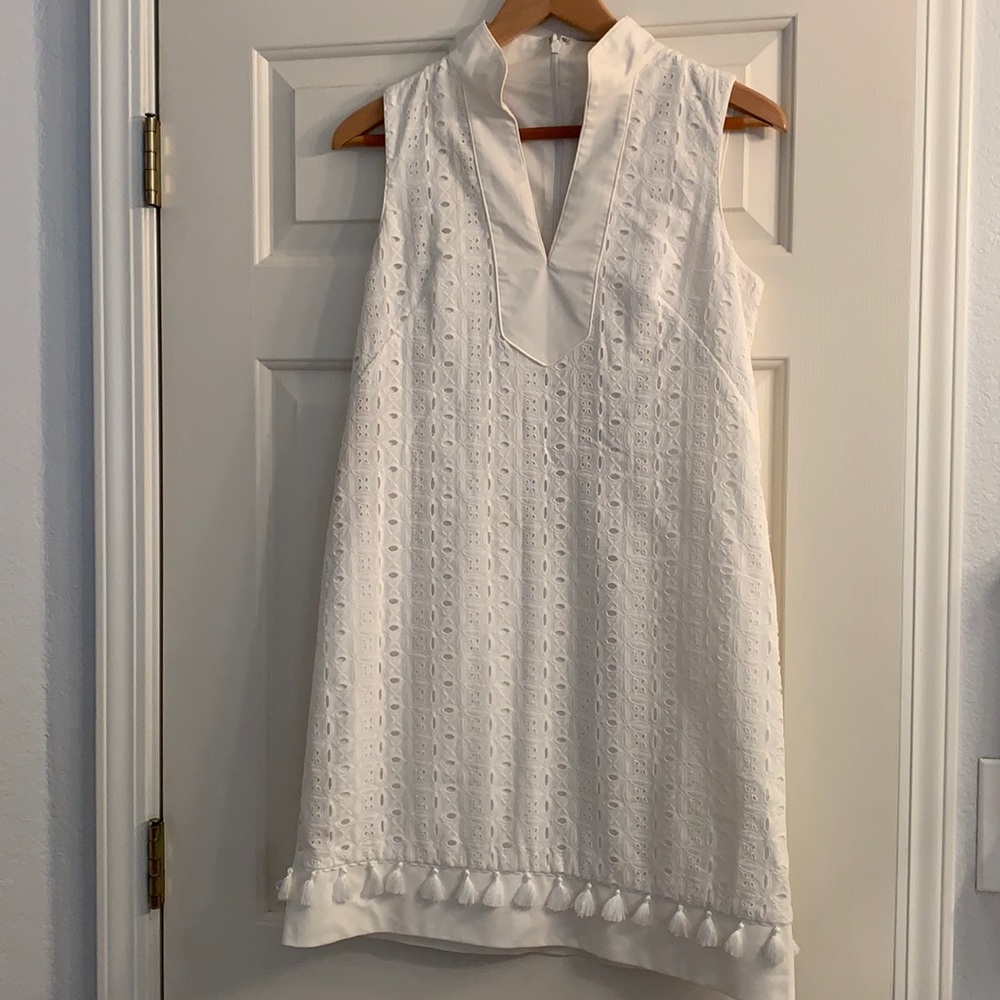 Eliza J white cotton eyelet dress